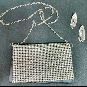 Elegant Silver Chain Evening Bag